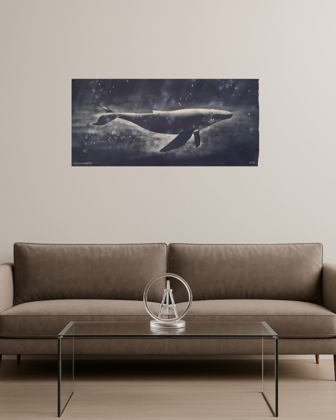 Humpback Whale In Navy On Canvas
