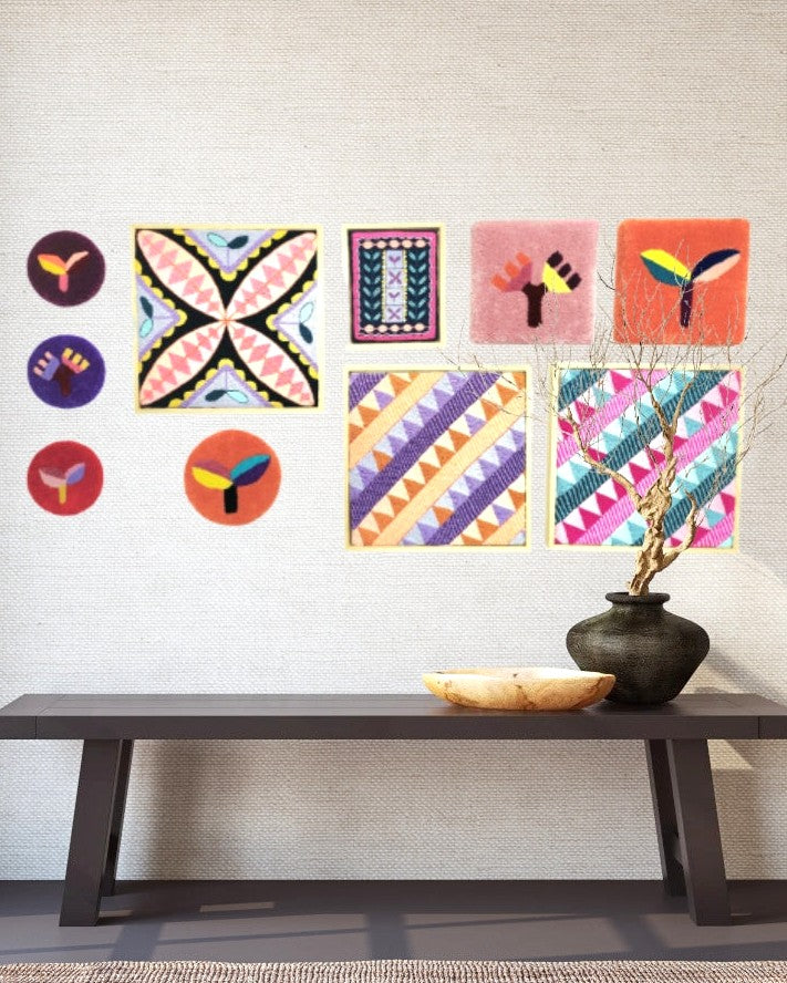 Orange Ata - Tufted Round