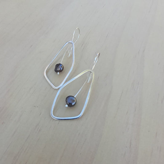 Sterling Silver Leaf Pearl Earrings