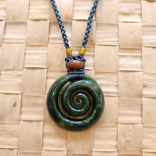 Koru with agate bead