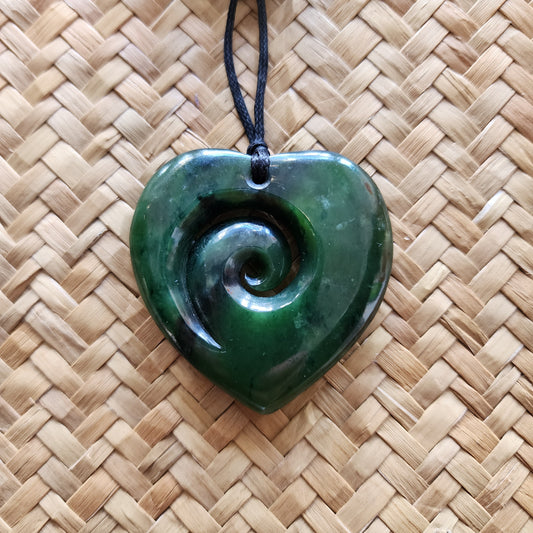 Heart with Koru Pounamu