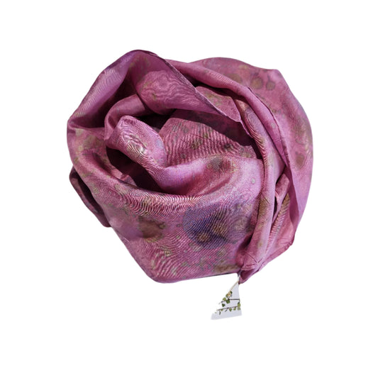 Cochineal, Rose Petals and Continus Silk Scarf