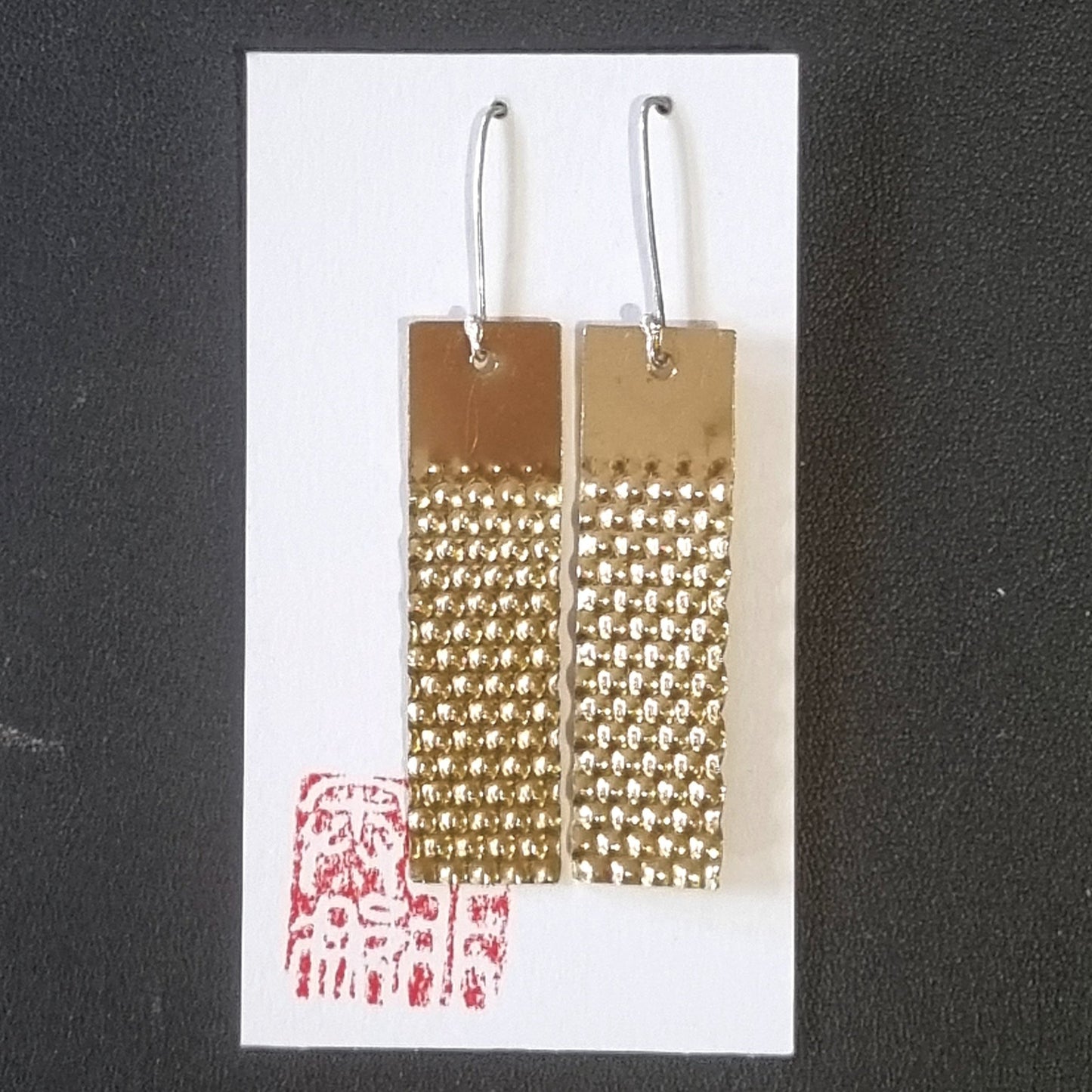 Brass, Lacquer and sterling silver Earrings