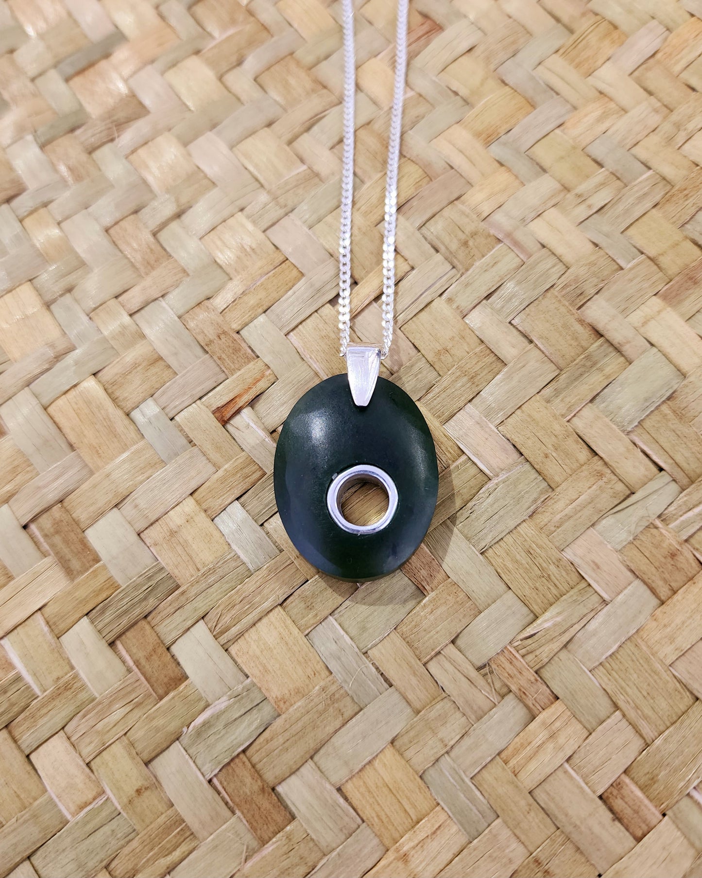 Oval Greenstone Pendant