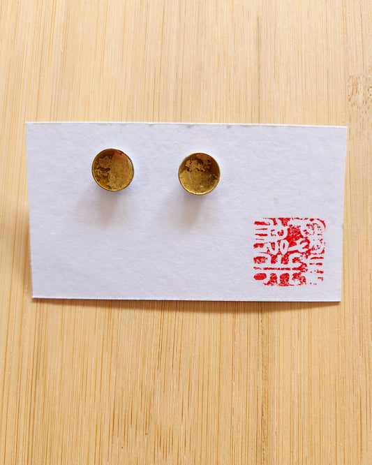 Gold Leaf Stud Earrings