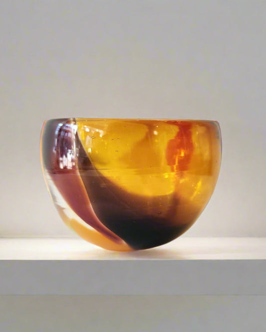 Gem Glass Bowl Amber