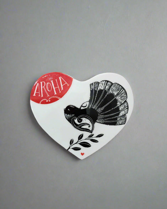 Ceramic Heart - Aroha Fantail