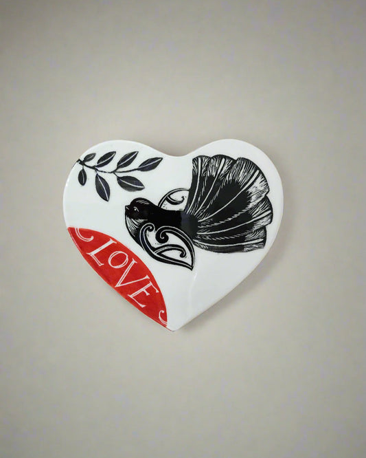 Ceramic Heart - Love Fantail