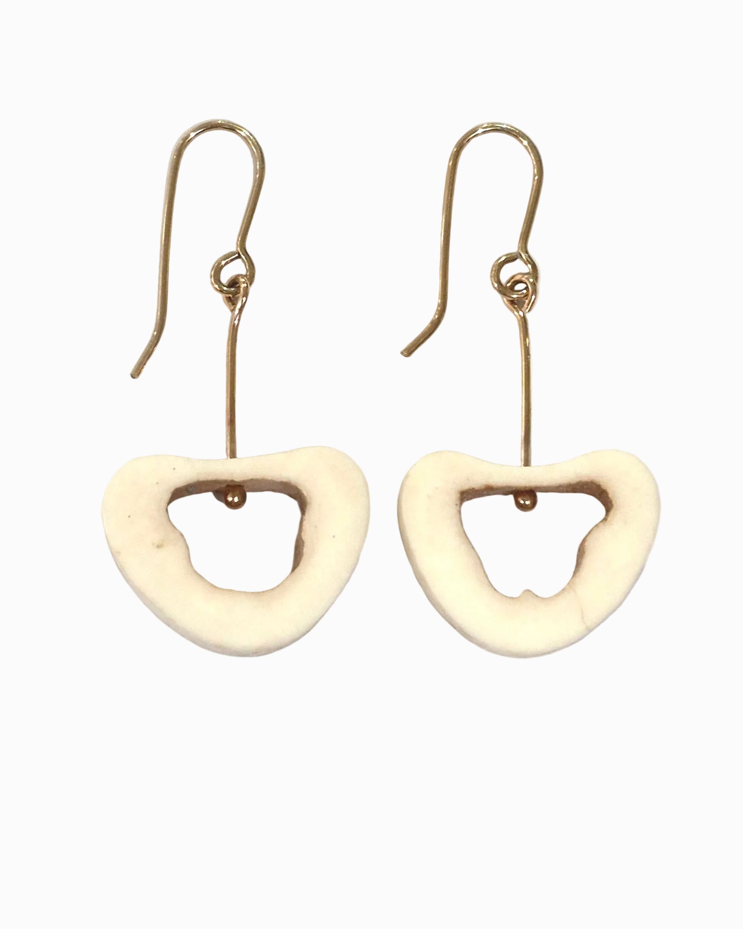 Bone Pendant on 9ct Gold Earrings