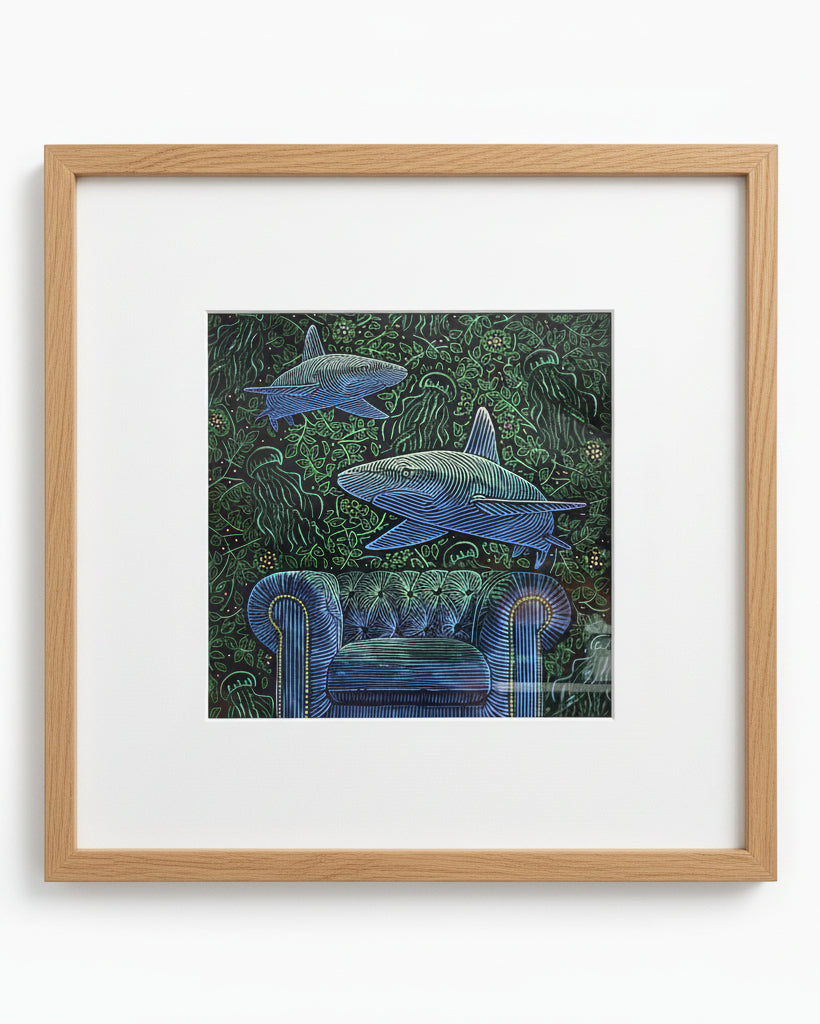 Dark & Sharky Square Frame