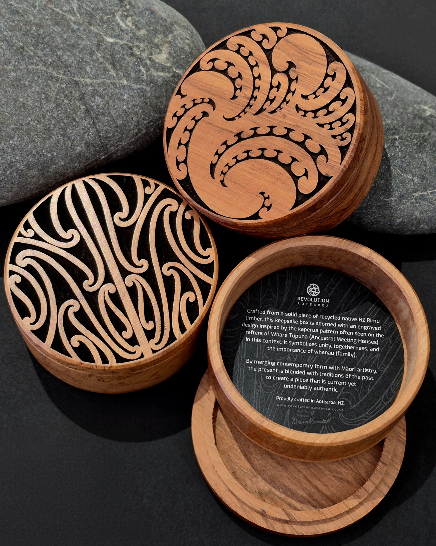 Pitau & Pūhoro - Papa Huia Rimu Boxes
