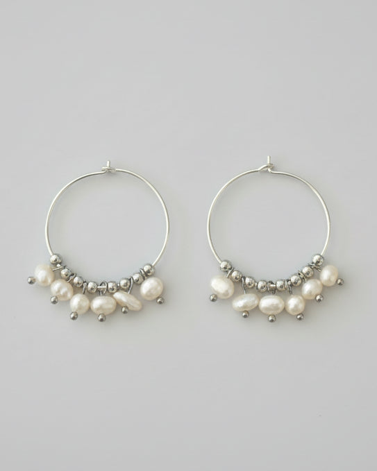 Trina Pearl Bead Earrings Gold & Silver