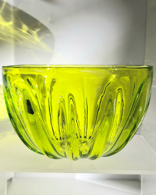 Lime Fluted Glass Bowl