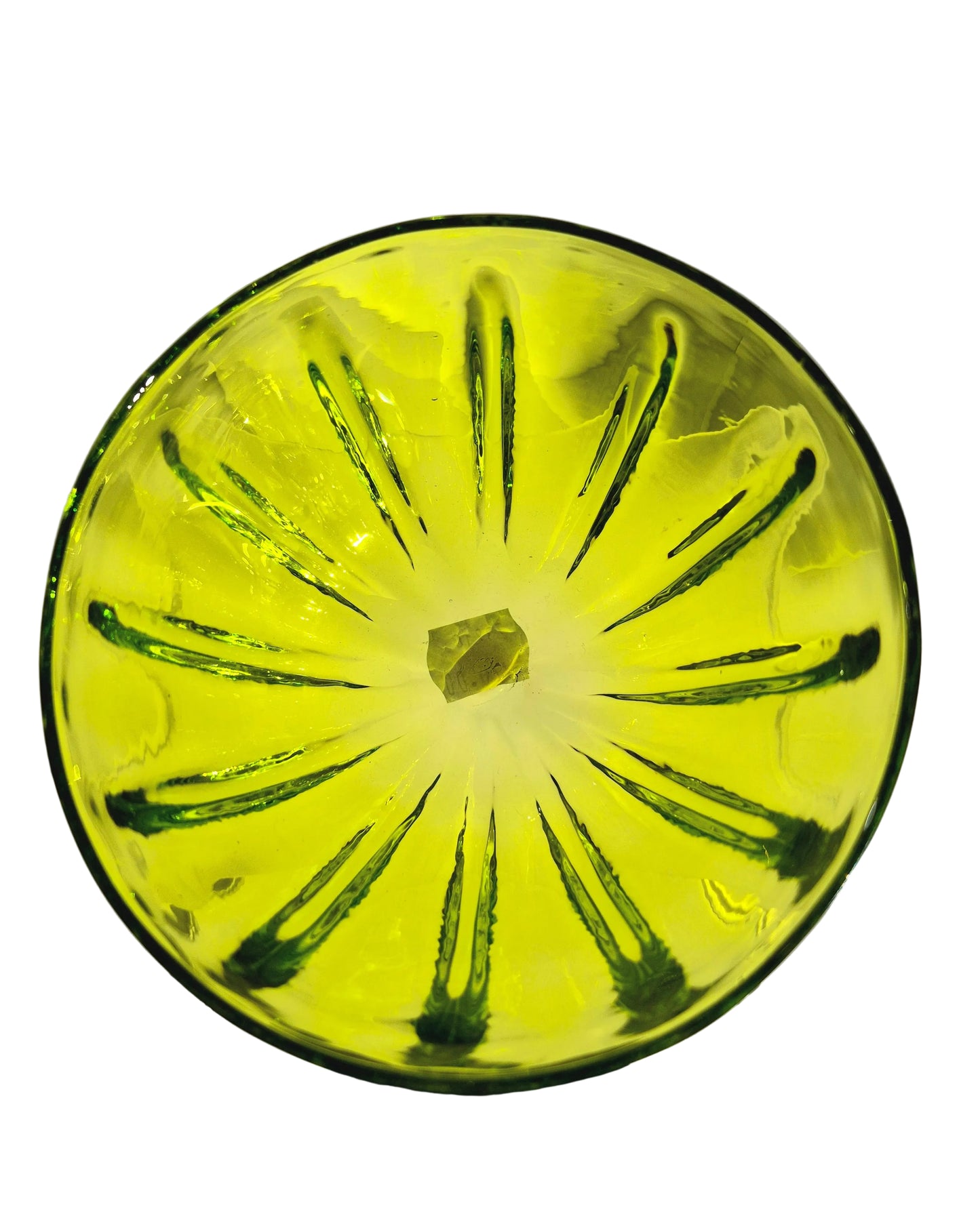 Lime Fluted Glass Bowl