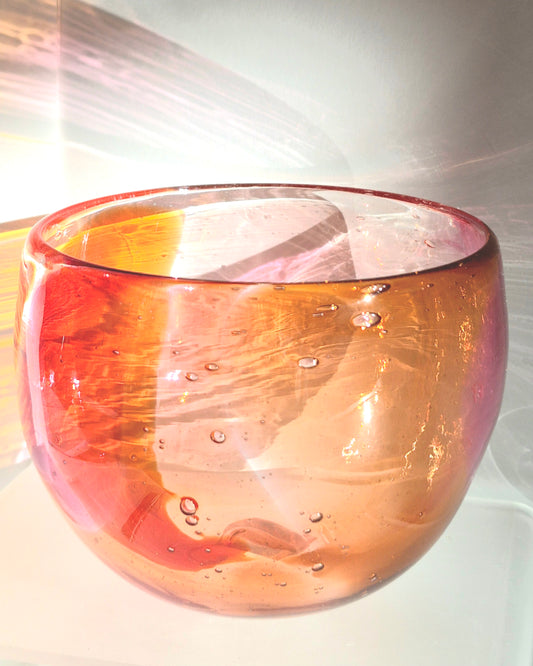 Gem Glass Bowl - Coral
