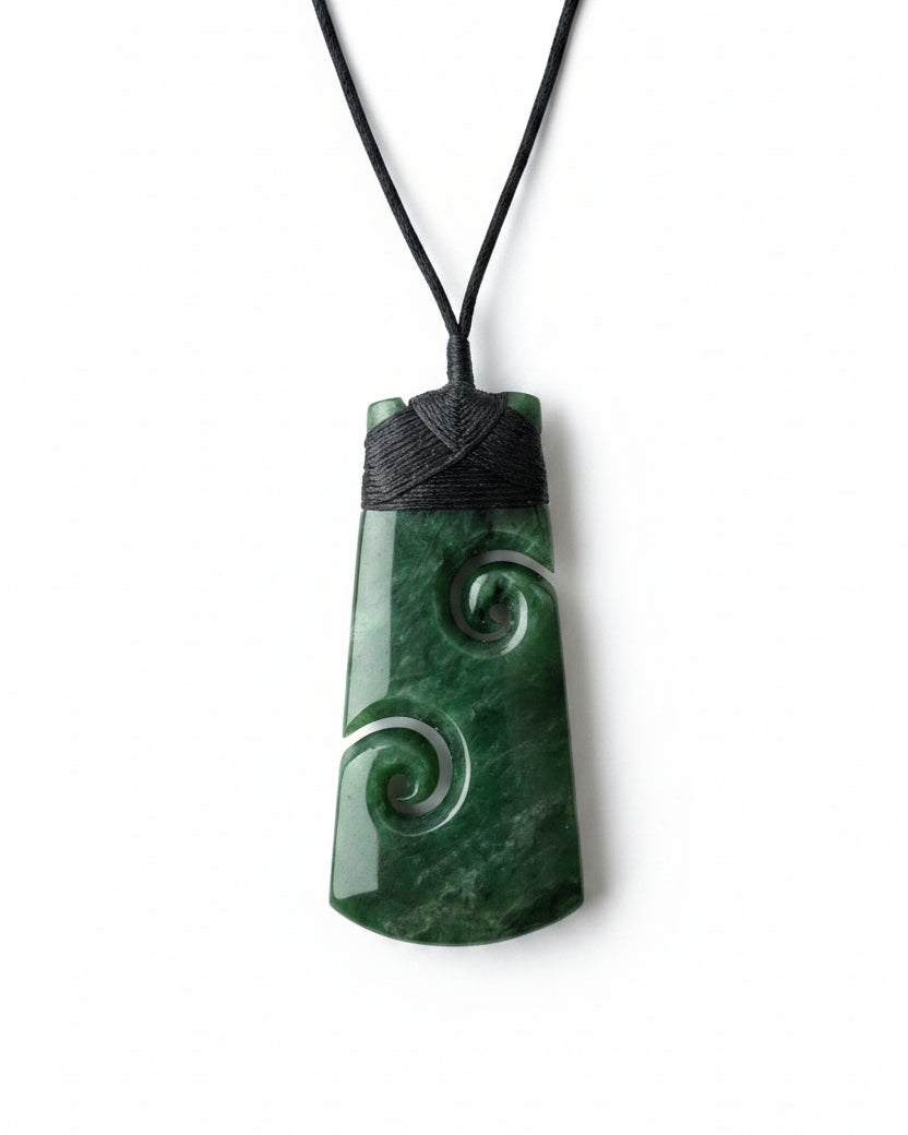 Pounamu Double Koru Pendant