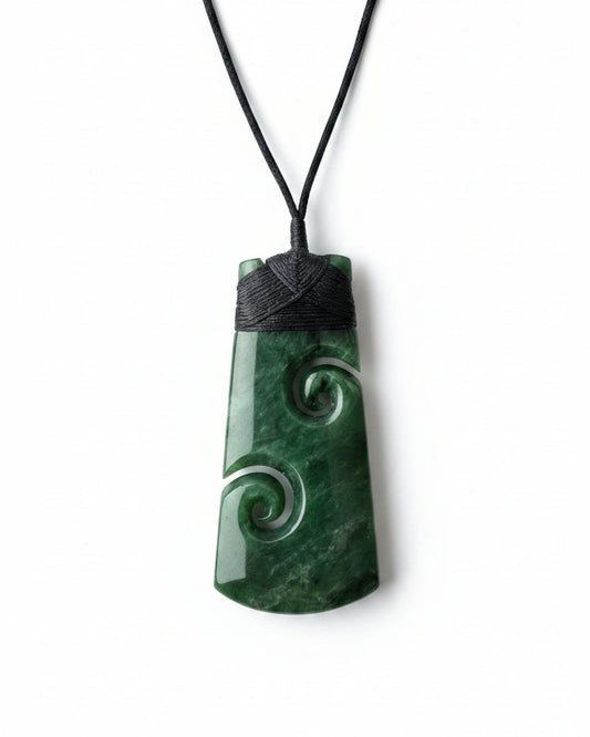 Pounamu Double Koru Pendant