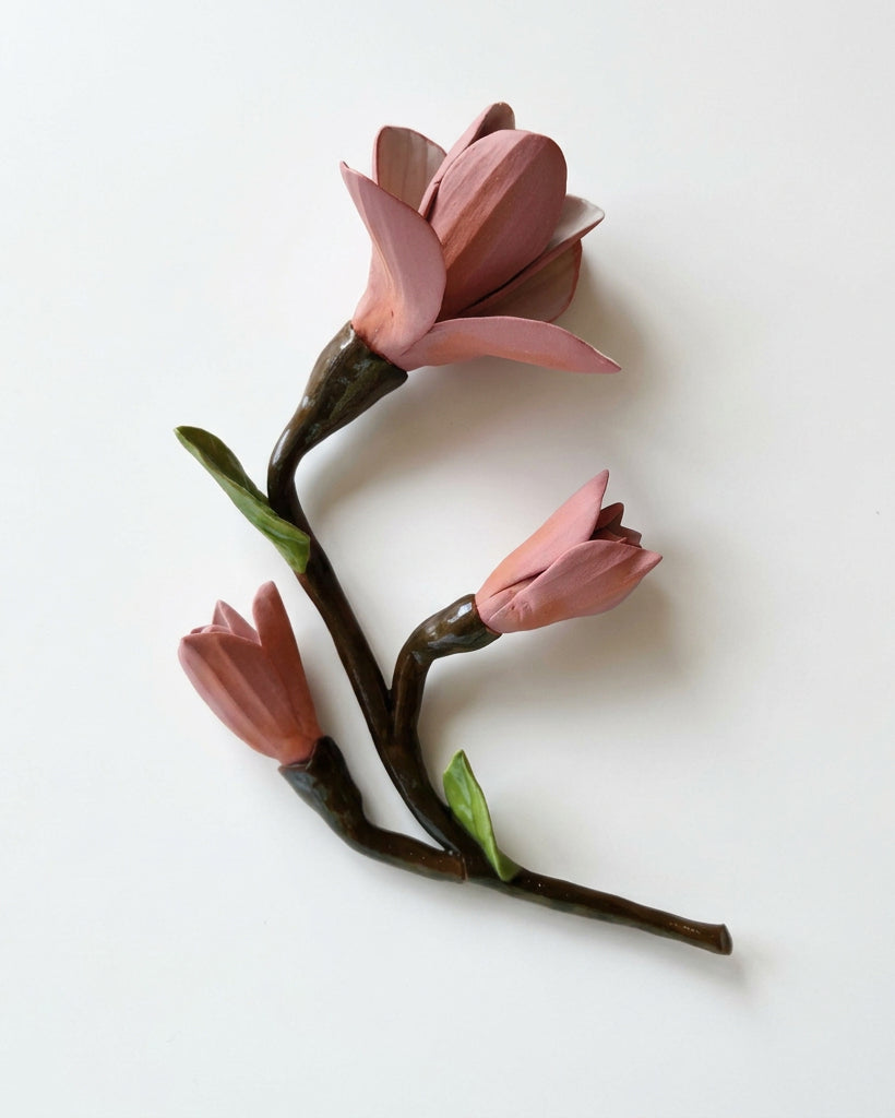 Magnolia Stem with 3 Flowers