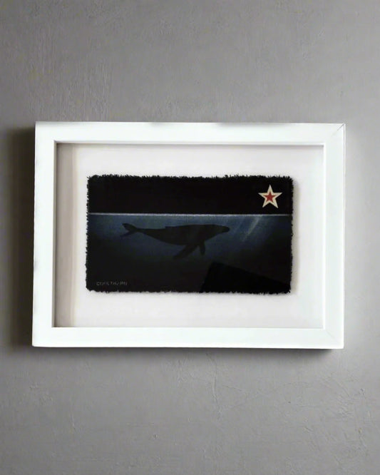 Framed Whale in Blue