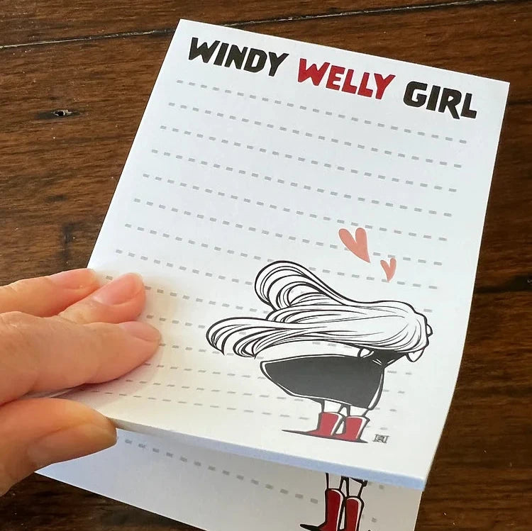 Windy Welly Girl Notepad