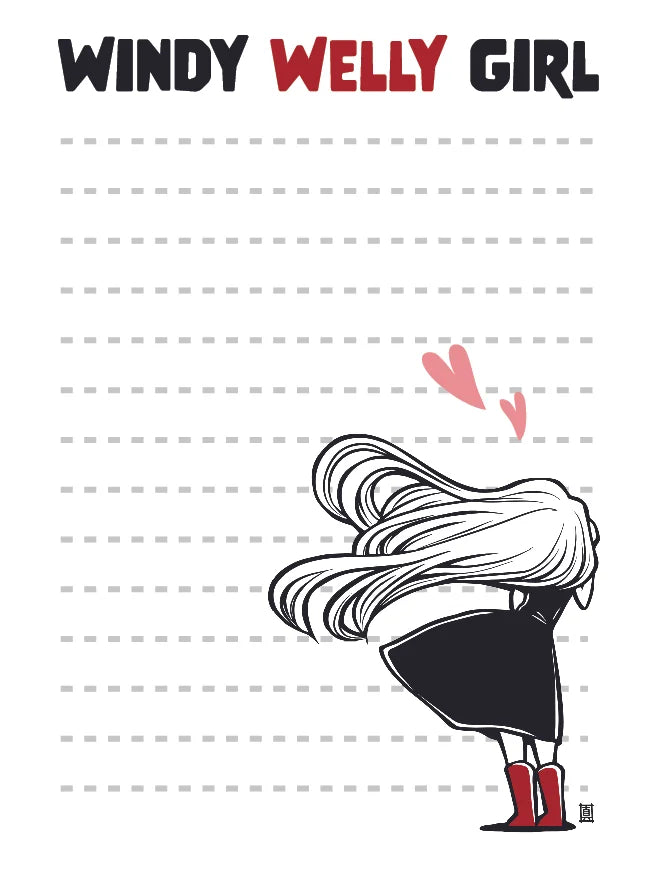 Windy Welly Girl Notepad