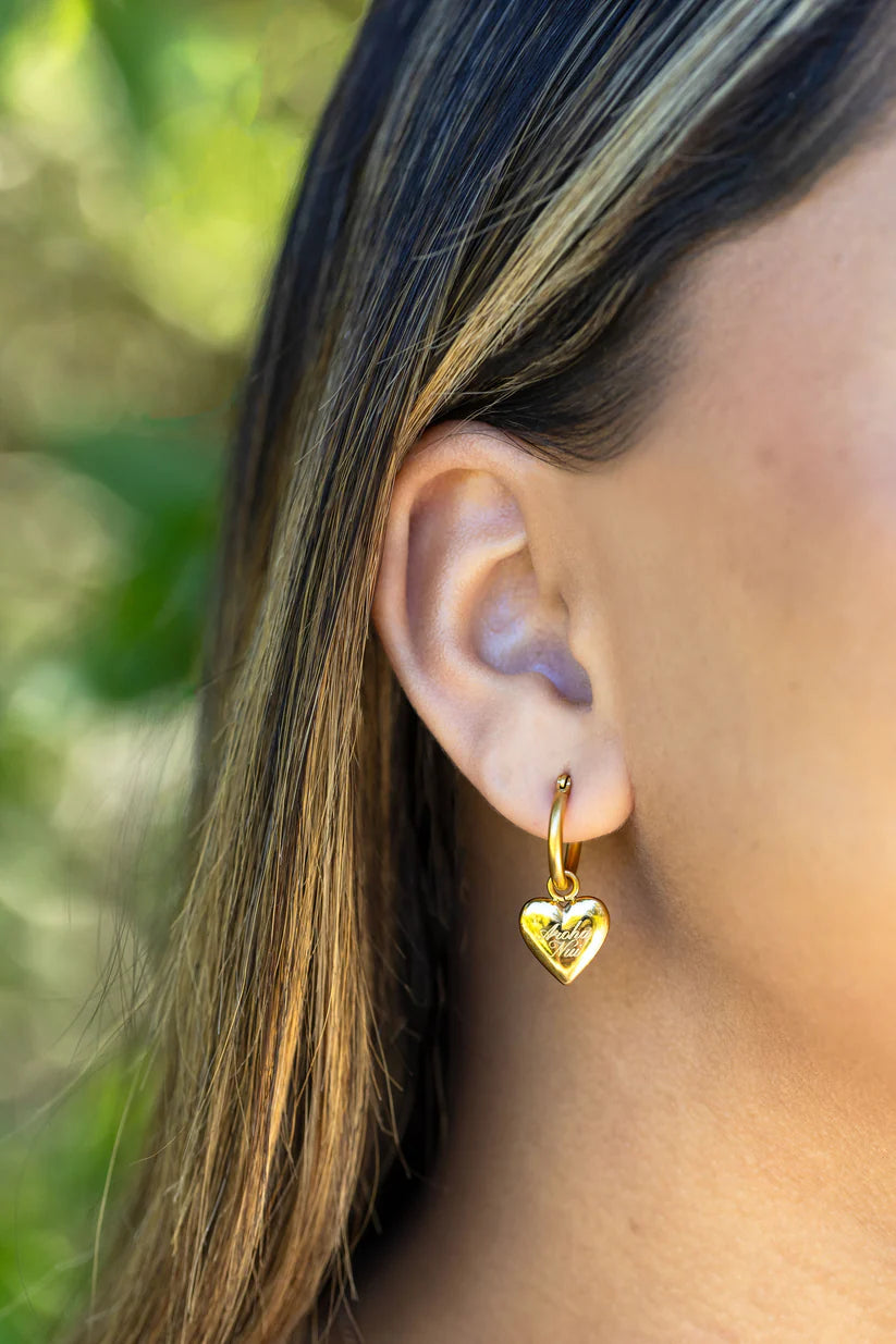 Aroha nui - Gold Hoops