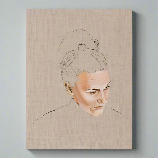 Self Portrait on Linen - Unframed Print