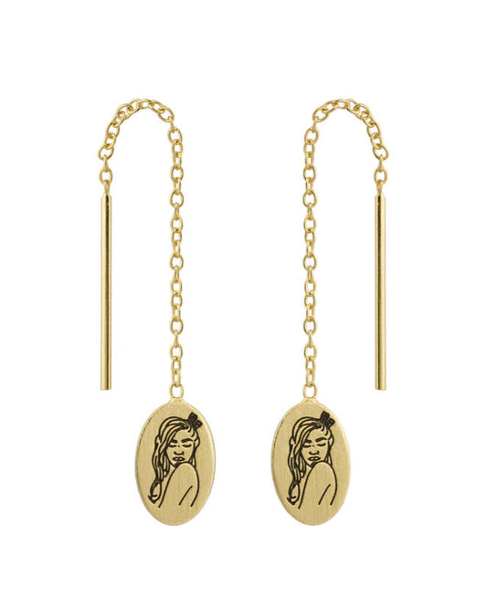 Oval Wāhine Thread Earrings