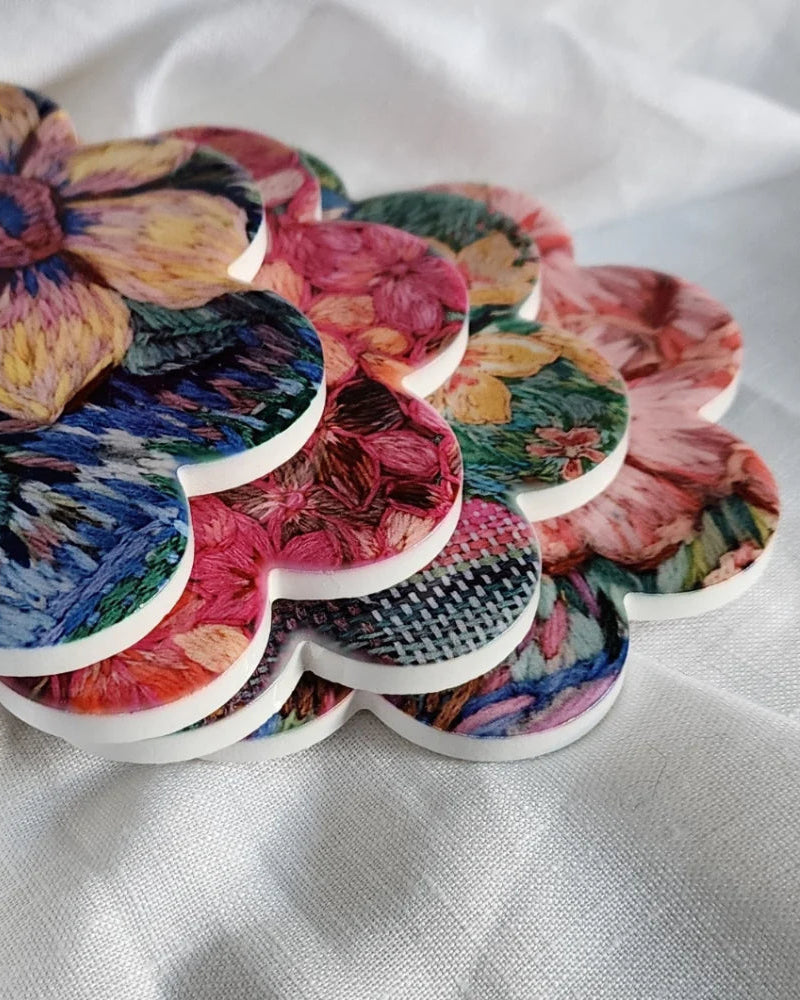 Fleur Woods Set of 4 Ceramic Coasters