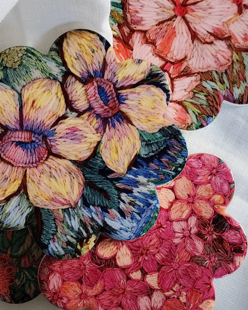 Fleur Woods Set of 4 Ceramic Coasters