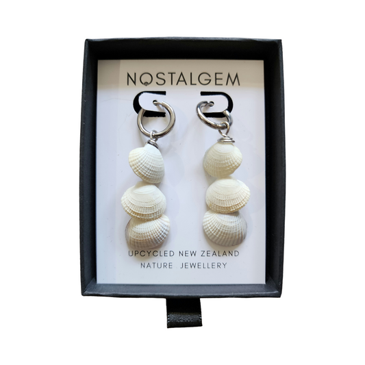 Cockle Shell Trio Waves Earrings