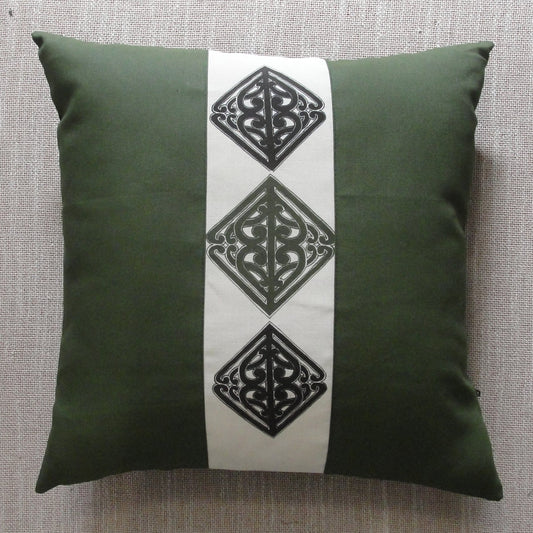 Pā o te hā - Cushion in Bottle Green (square)
