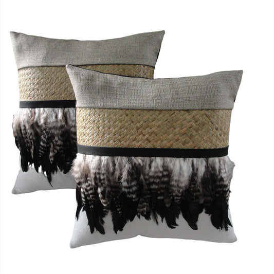 Square Feather Driftwood Cushions
