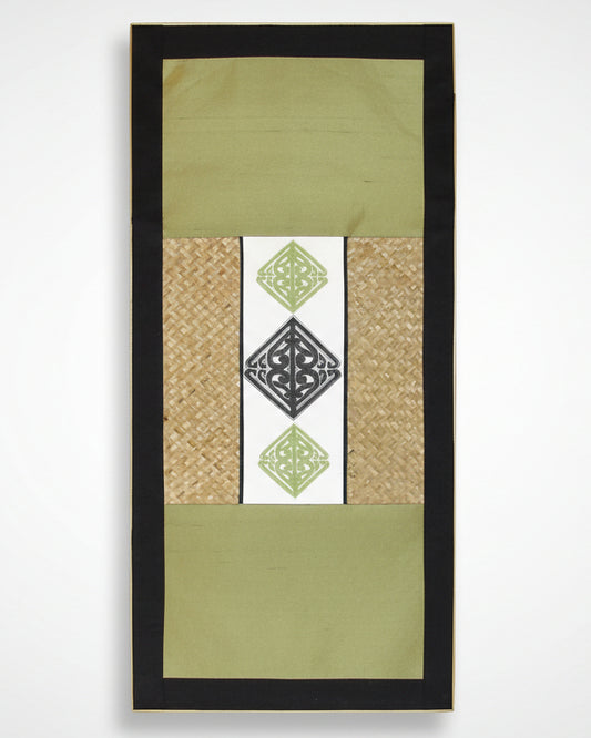 Pā o te hā  in Green Silk - Small Table Runner