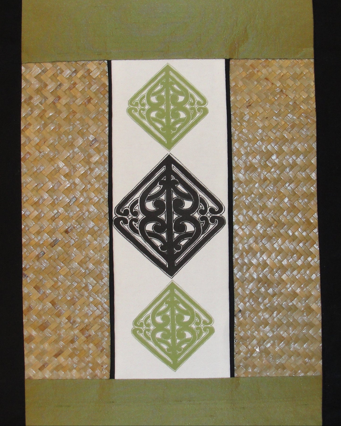 Pā o te hā  in Green Silk - Small Table Runner