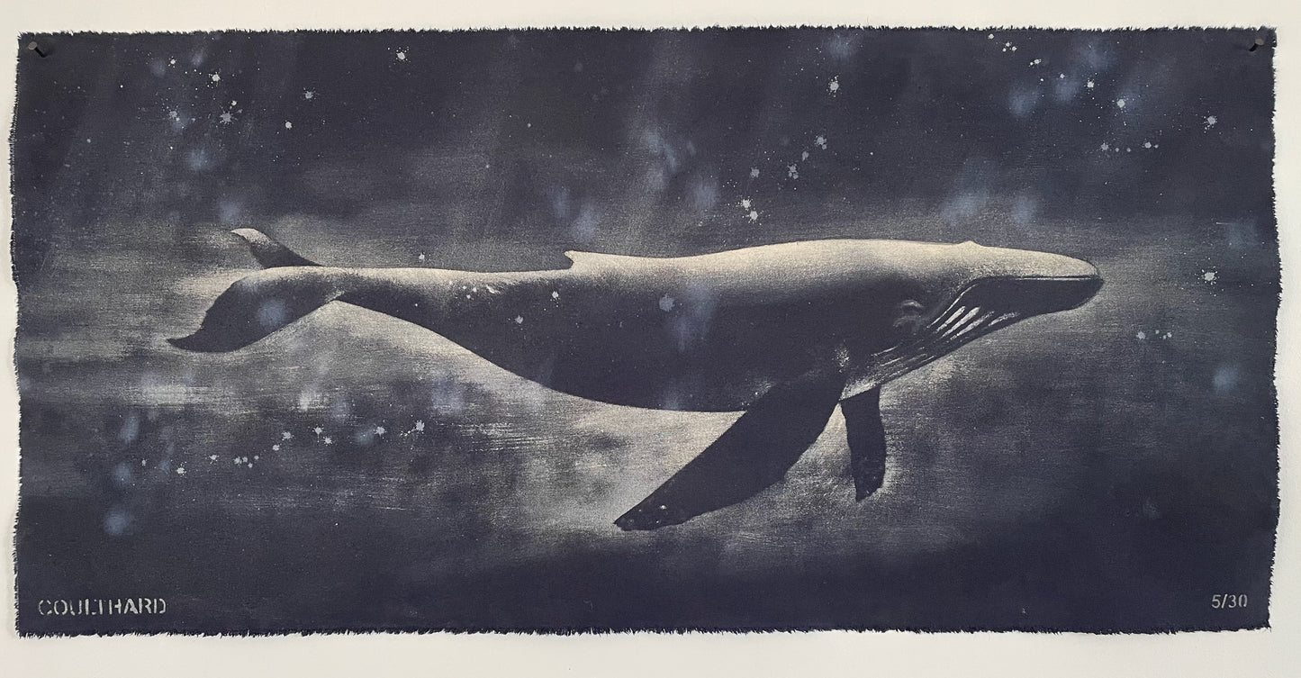 Humpback Whale In Navy On Canvas