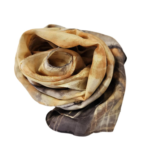 Eucalyptus + Kauri Leaves Silk Scarf