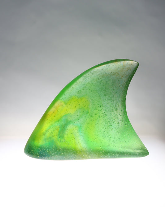 Glass Shark Fin "Green Sea" Medium