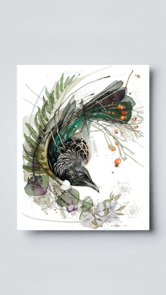 Botanical Tui (Kahikatea and Manuka)