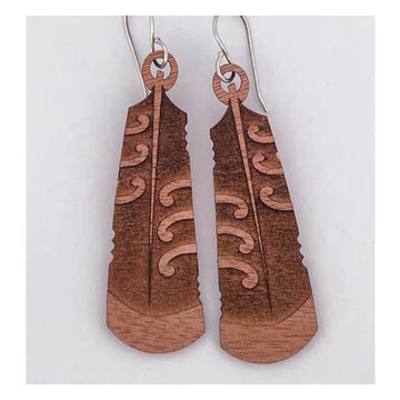 Wooden Huia Earrings