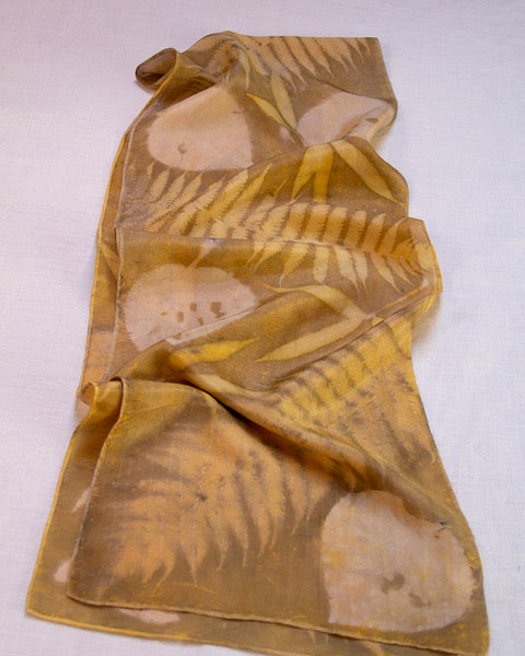 Silk Eco Scarf - Fern, Bamboo & Kawakawa