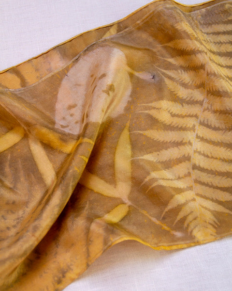 Silk Eco Scarf - Fern, Bamboo & Kawakawa