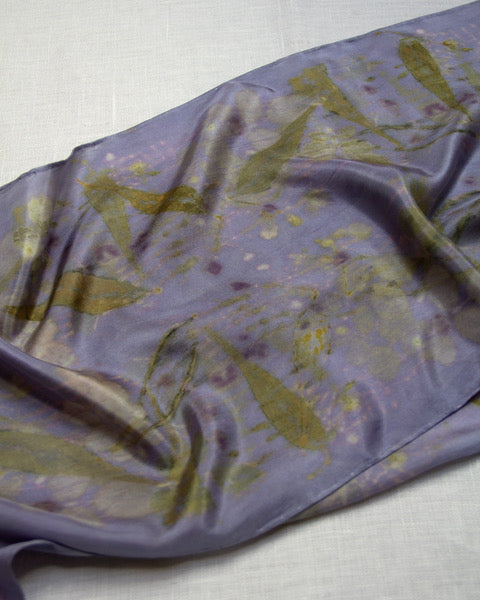 Silk Eco Scarf - Strobilanthus, Rose, Bracken & Delphinium