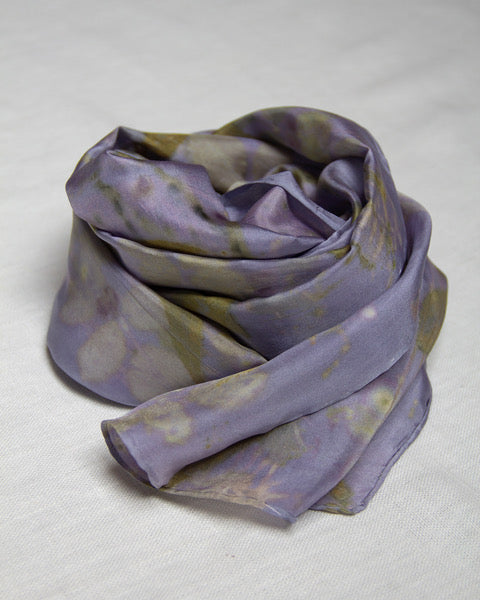 Silk Eco Scarf - Strobilanthus, Rose, Bracken & Delphinium