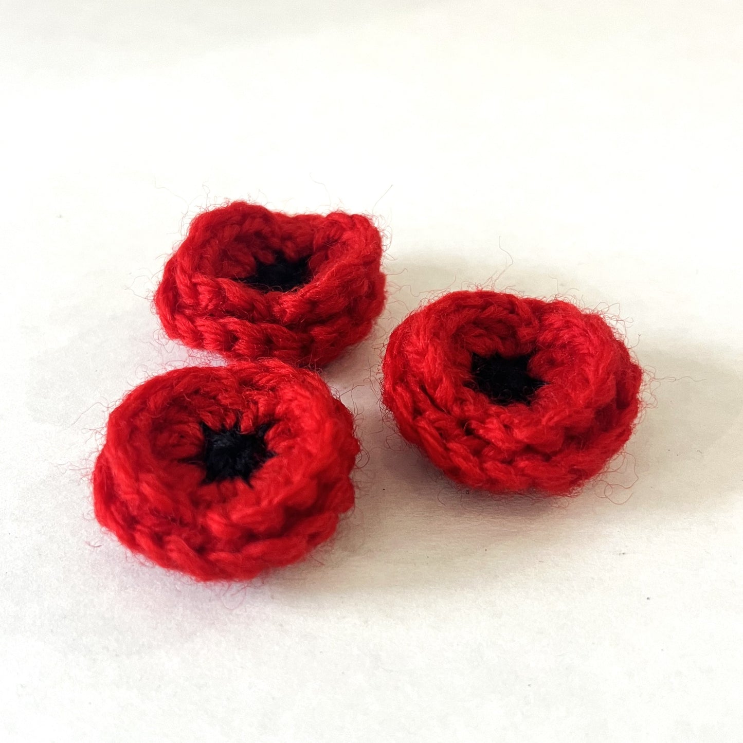 Crochet Anzac poppy Brooch