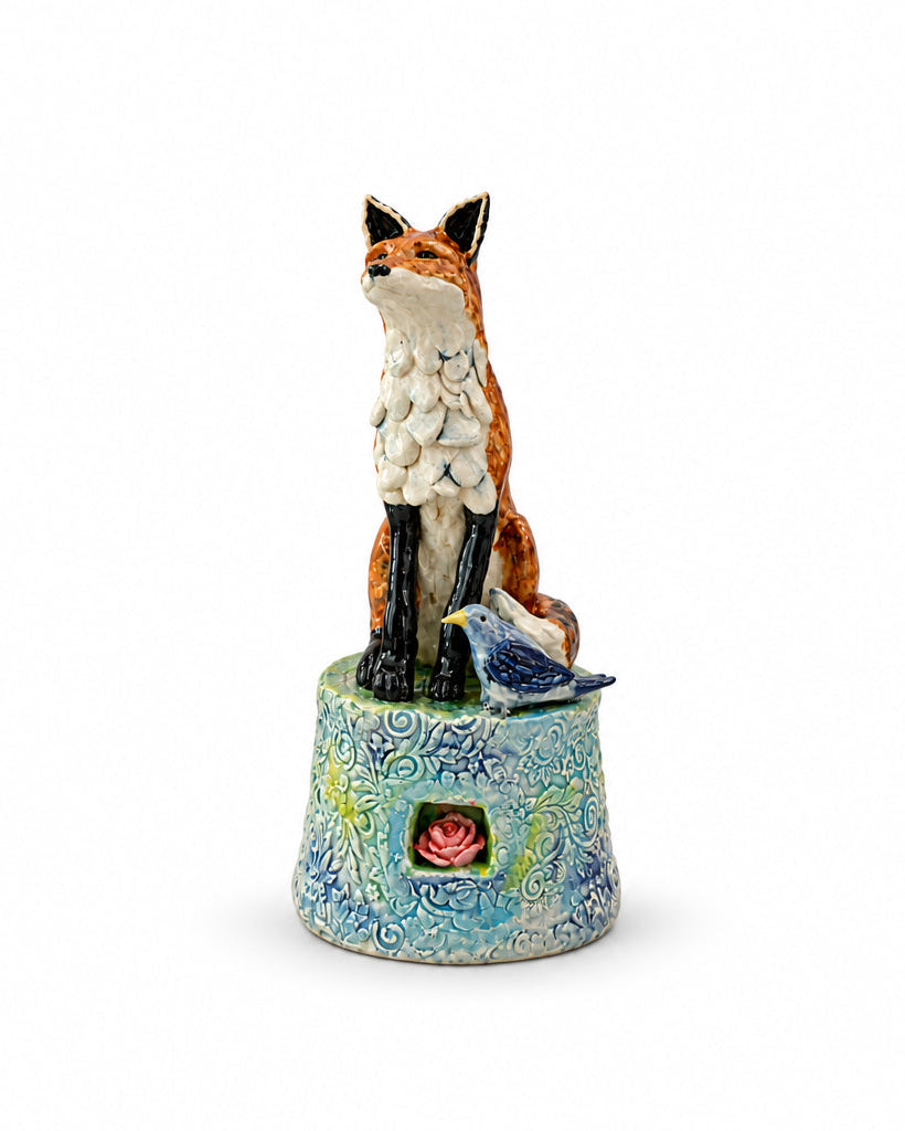Fox & Bluebird With Secret Rose