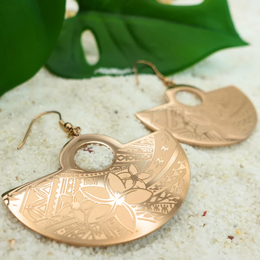 Puti Fan Earrings Gold, Rose gold or Silver