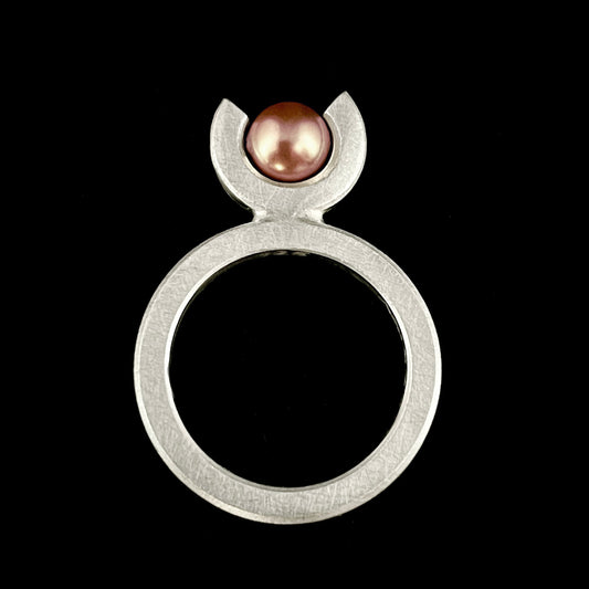 Tulip Ring - Rose gold pearl