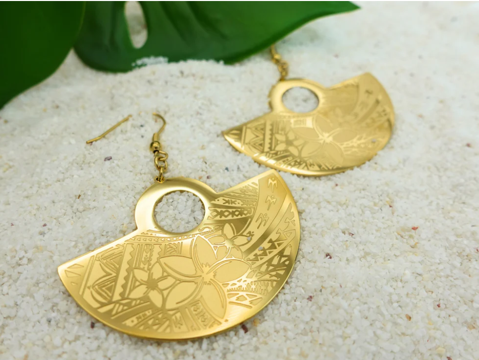 Puti Fan Earrings Gold, Rose gold or Silver