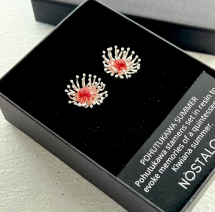 Pohutukawa Floragem Stamen Stud Earrings